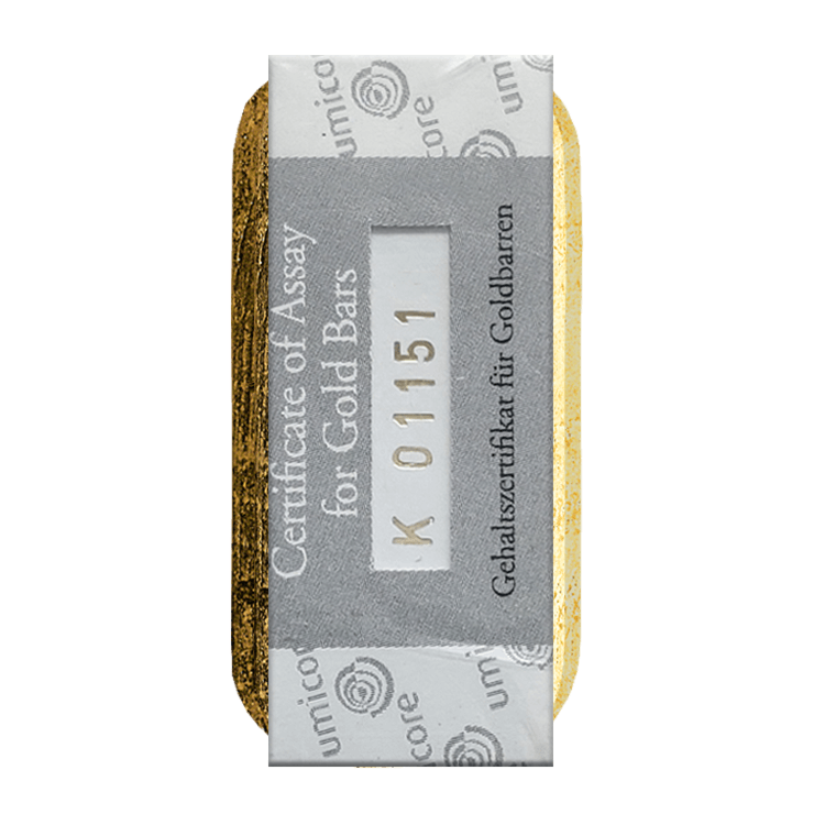 1 kilo Umicore Lingote de Oro back